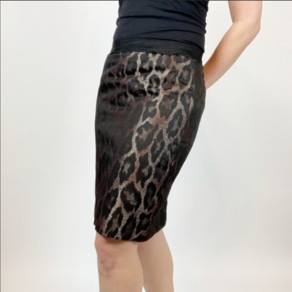 Ann Taylor leopard animal print skirt, 4